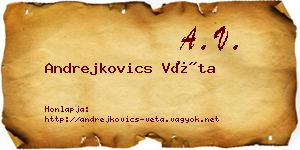 Andrejkovics Véta névjegykártya